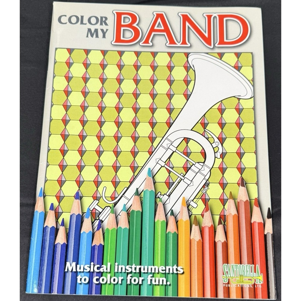 Santorella Color My Band Coloring Book Kids Multi Musical Instruments TS573
